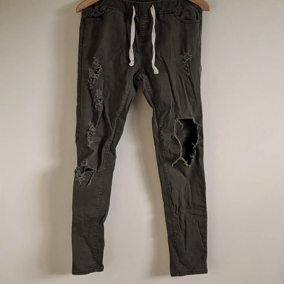 Army Green Tie-up Pants - Picture 2 of 3